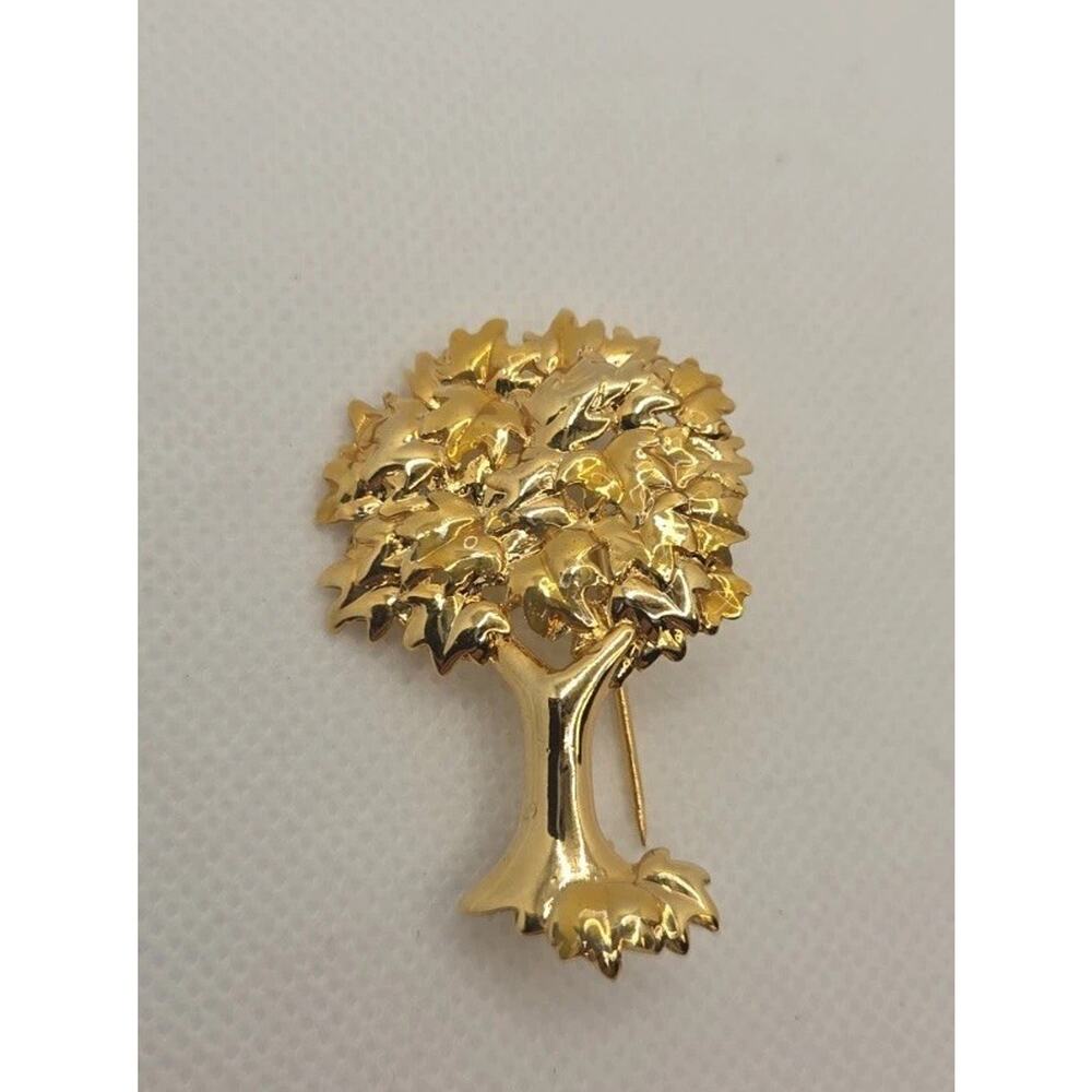 Vintage DaneCraft Gold/Silver Tone Filigree Tree Brooch Pin 1-1/2” - Picture 4 of 4